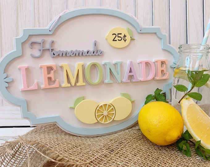Homemade Lemonade Sign Lemonade Plaque Lemonade Sign Etsy