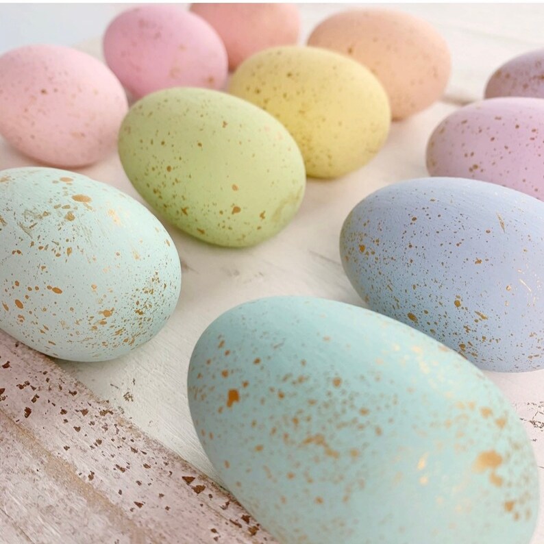 Egg decoration, wooden eggs, painted eggs, Easter decor, spring decor, pastel eggs, Easter eggs, painted eggs, pastel easter decor, image 6