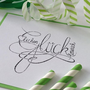 Stempel Geburtstag, Herzlichen Glückwunsch, Handlettering