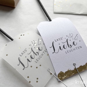 Stempel für Wunderkerzen Etiketten, Lass Liebe leuchten