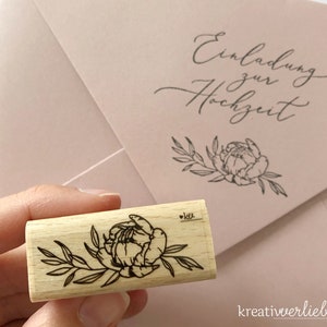 Stamp olive branch peony