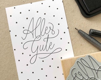 Stempel Geburtstag Alles Gute, Handlettering