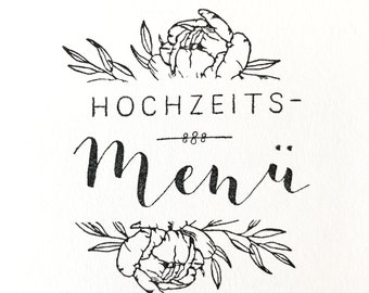 Menu Hochzeit Etsy
