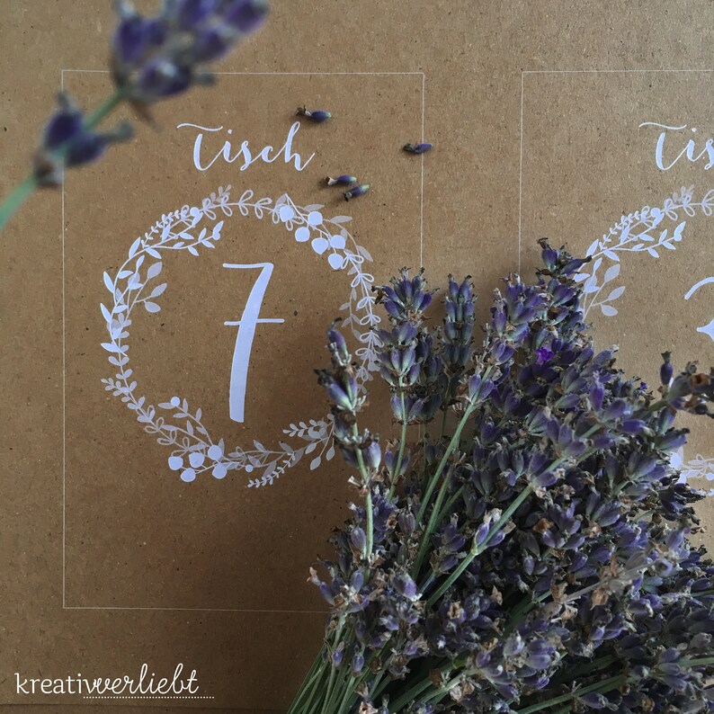 Tischnummern Hochzeit, Vintage, 2 Formate, 6 Farben bild 7