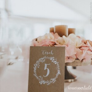 Tischnummern Hochzeit, Vintage, 2 Formate, 6 Farben bild 6