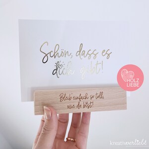 Kartenhalter Holz, graviert, opt. mit Postkarte