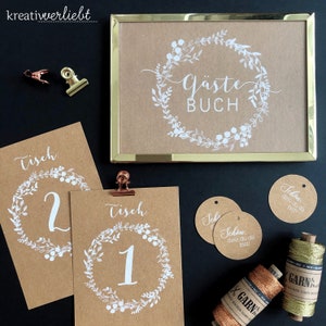 Tischnummern Hochzeit, Vintage, 2 Formate, 6 Farben bild 9