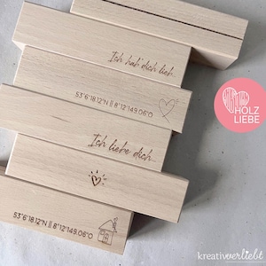 Kartenhalter aus Holz mit Gravur, 5 Motive