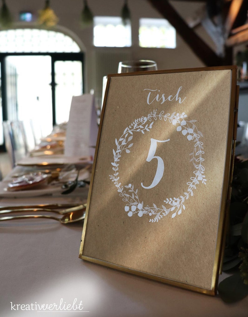 Tischnummern Hochzeit, Vintage, 2 Formate, 6 Farben bild 8