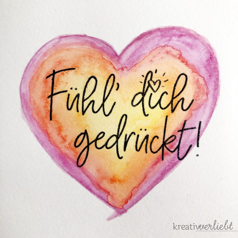 Stempel Fühl' dich gedrückt liebe Grüße Geburtstag Etsy