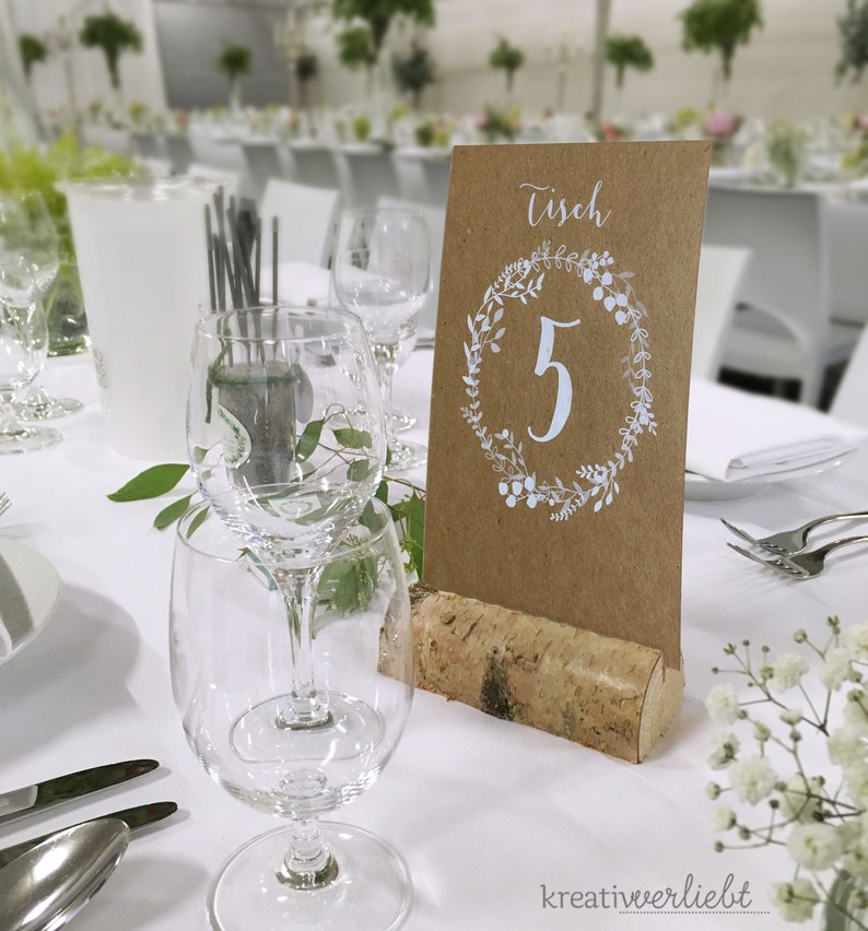 Tischnummern Hochzeit, Vintage, 2 Formate, 6 Farben bild 2