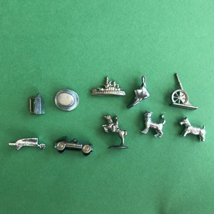 Metal Monopoly Pieces, Metal Monopoly Game Tokens, Vintage Games ...