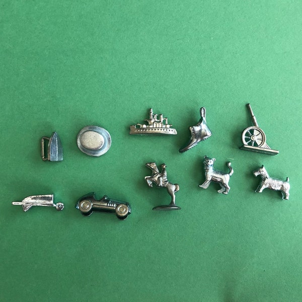 Metal Monopoly Pieces, Metal Monopoly Game Tokens, Vintage Games Replacement Monopoly Game Pieces, Metal Monopoly Tokens