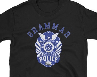 Correct and Serve English Teacher Grammar Police shirt, Grammar police badge shirt, Grammar police t-shirt, grammar gifts