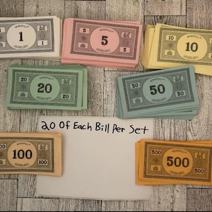 Vintage Monopoly Geld, Play Cash Monopoly Spiel, Monopoly Spiel Geldscheine, Spielgeld, Monopoly Spiel Basteln, Monopoly Ersatzgeld