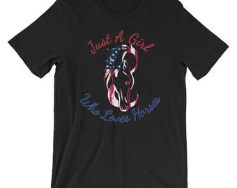 Girl Who Loves Horses T-Shirt: Equestrian Gift