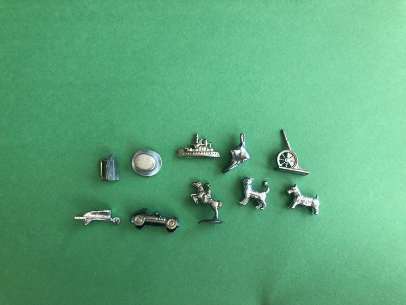 Metal Monopoly Pieces Metal Monopoly Game Tokens Vintage Etsy