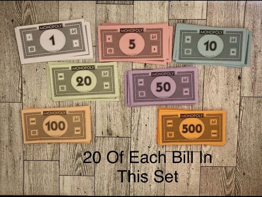 Board Game Paper Money Replacement Monopoly Money - Mixed Play Bills For  Board Game, Used Condition Monopoly Replacement Play Money Mixed Bills  Board Game, image size:1080x811