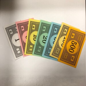 Vintage Monopoly Money, Monopoly Game, Monopoly Game Money Notes