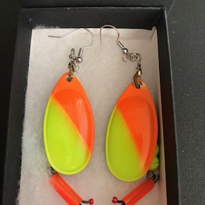 Handmade Fishing Lure Earrings, Fishing Lure Dangle Earrings, fishing gifts for women