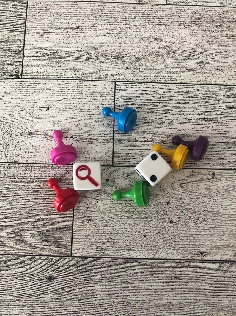 Set of Clue Suspect Tokens Game Moving Pieces Game Tokens Clue Board Set of Clue Suspect Tokens Game Moving Pieces Game Tokens Clue Board