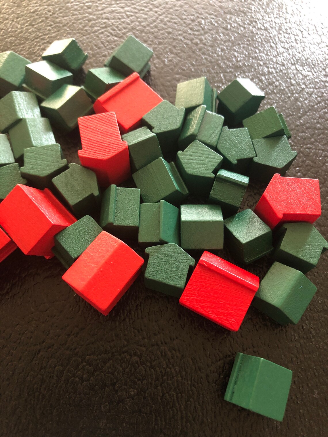 Wooden Monopoly Deluxe Houses and Hotels Wood Monopoly House Etsy