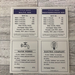 Vous choisissez des cartes de titre de monopole, cartes de titre de monopole vintage, cartes de titre de propriété de monopole, vous sélectionnez des cartes de monopole, travaux manuels de monopole
