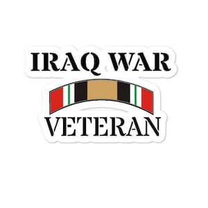 Iraq War Iraqi Freedom Veteran Decal Sticker, Iraq War Service Ribbon Sticker, Iraq combat Veteran sticker, Iraq war bumper sticker