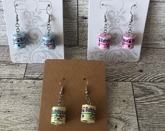 Novelty Toilet Paper Earrings: Stainless Steel, Funny Jewelry