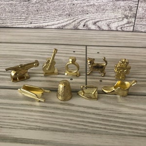 Fichas metálicas de Monopoly, fichas metálicas de Monopoly, fichas de repuesto de Monopoly, fichas de Monopoly edición dorada de colores