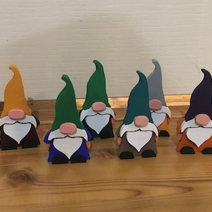 Wooden Standing Gnome, Wooden Gnome, Christmas Gnomes, Hand Painted Gnome, Holiday Decor, Gnome Garden, Gnome Ornament, Gnome Christsmas