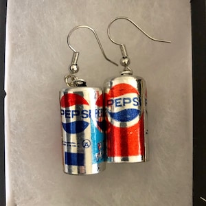 Miniature Soda Can Earrings, Novelty Mini Soda Earrings, Unique Novelty Earrings, Dangle Earrings, Pop Can Earrings, Soda Pop Earrings