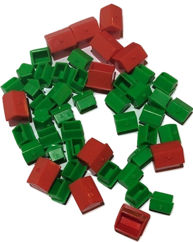 Monopoly Houses and Hotels Set Monopoly Game Pieces Etsy