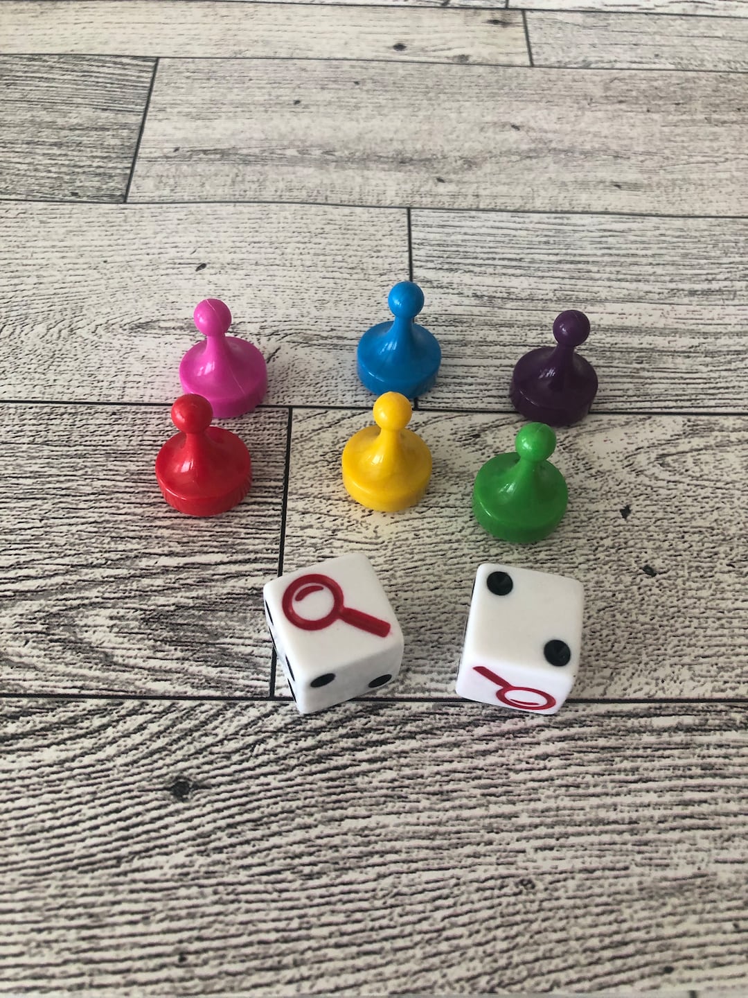 Set of Clue Suspect Tokens, Game Moving Pieces, Game Tokens, Clue Board