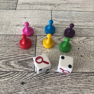 Set of Clue Suspect Tokens, Game Moving Pieces, Game Tokens, Clue Board Game Pieces, Plastic Game Pieces Clue, Clue Replacement Token