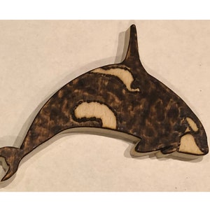 Wood Orca Ornament, Wooden Killer whale Ornament, Alaska whale ornament, wooden Orca, Wood killer whale