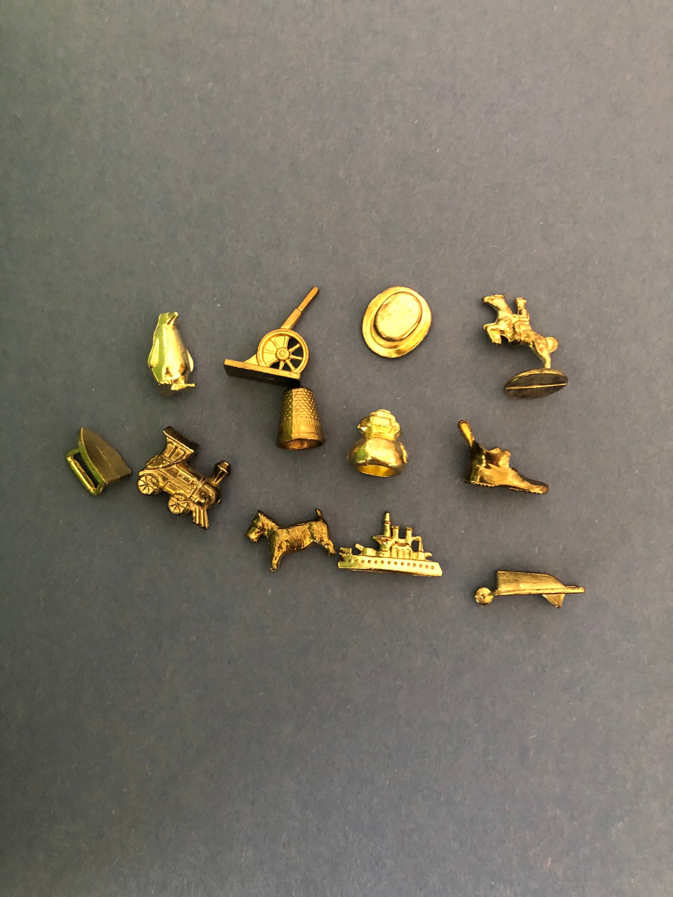 Metal Monopoly Pieces, Monopoly Game Tokens, Gold Monopoly Custom, Gold Tone Edition Gold