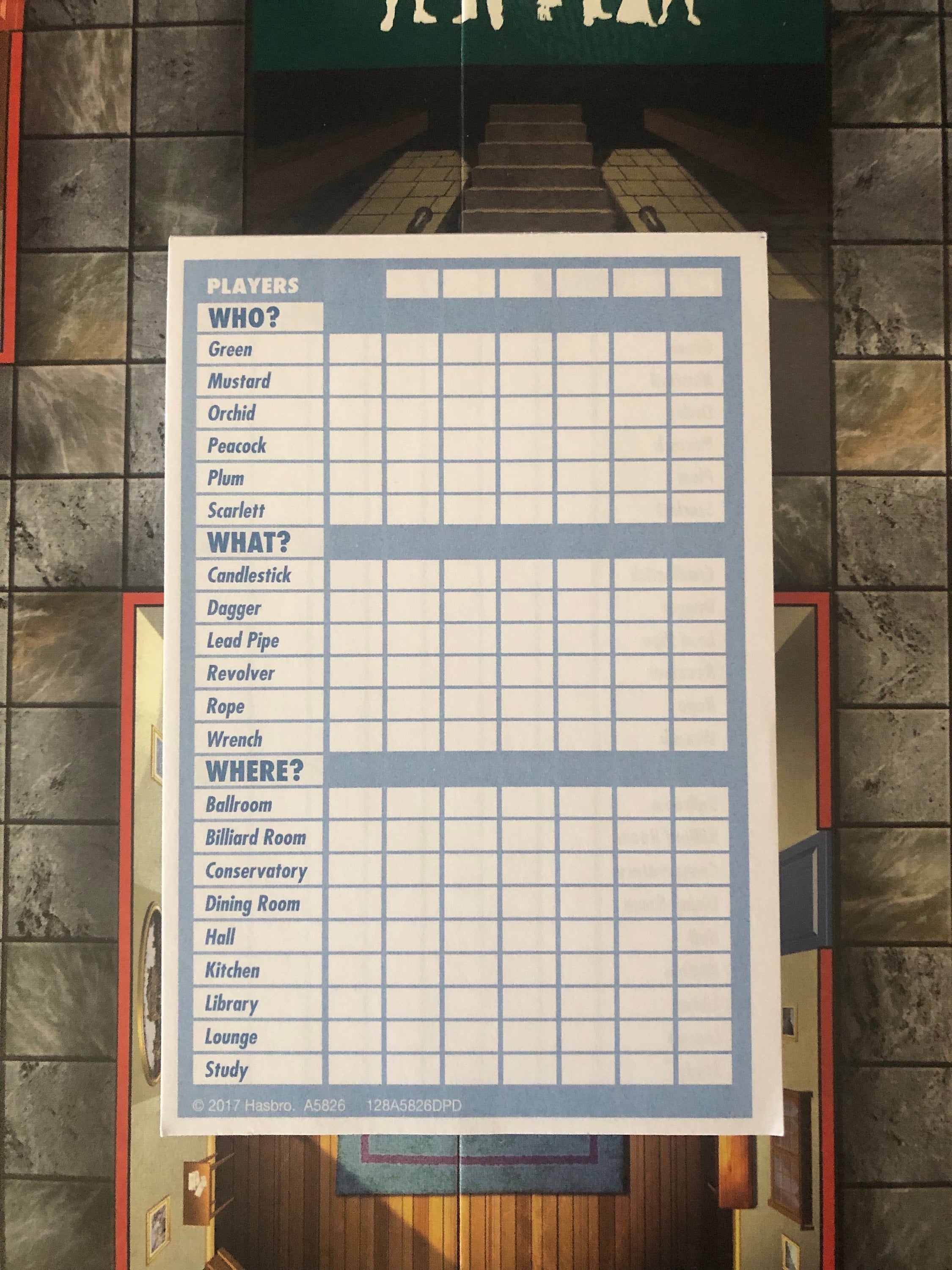 Clue Replacement Sheets, Clue Game Suspect Log Sheets, Vintage Clue ...