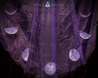 Amethyst Moon - purple moon phase veil