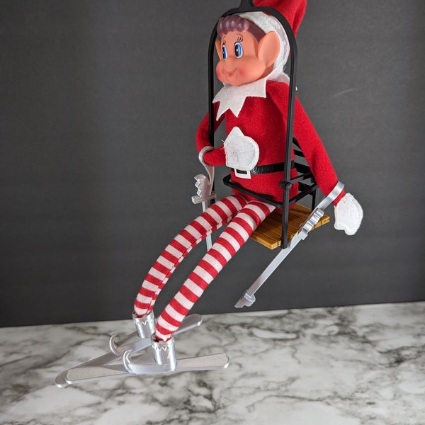 Elf-Sized Chair Lift - Optional Ski/Snowboard Kit - Perfect for Christmas Elves