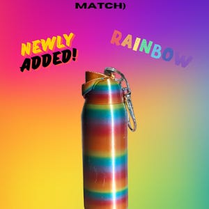 RAINBOW Owala Inspired Tumbler Keychain Lip Balm ChapStick with Removable Lid Gift Holiday Accessory Birthday Cup