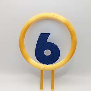 3d Printed 4&quot;  Hedgehog Cake Topper Gold Ring - Perfect for any Sonic Fan!