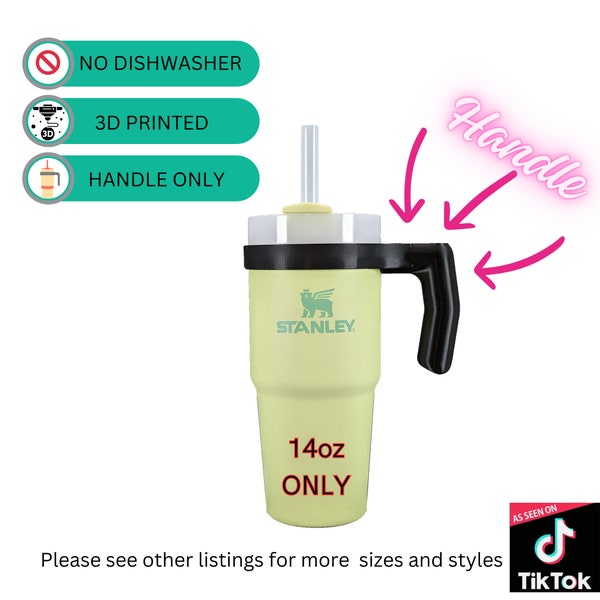 14oz Custom Handle for Stanley 14oz Tumbler - Improved Grip, Reduced Spills