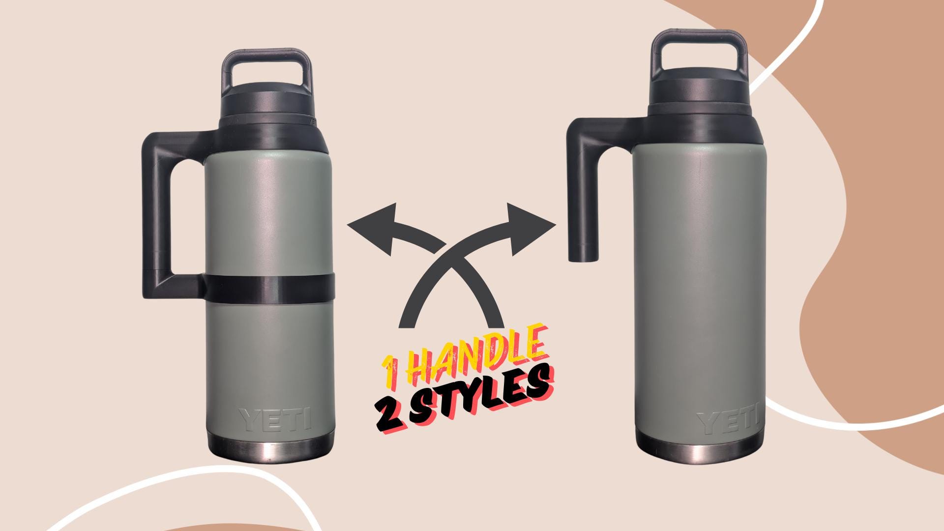 46oz Handle Compatible With Yeti Rambler | HUGE Tumbler Handle for