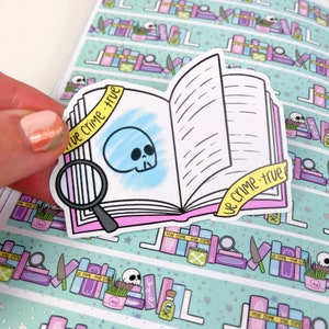True Crime Book Vinyl Decal Sticker | Bookish Stickers | Reading Journaling Stationery