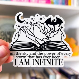 I Am Infinite Vinyl Die Cut | Fourth Wing OFFICIALLY LICENSED | Bookish Stickers | Reading Journaling Stationery