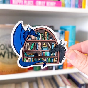 Dragon Bookcase Vinyl Die Cut | Fourth Wing OFFICIALLY LICENSED | Bookish Stickers | Reading Journaling Stationery