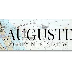 St. Augustine, FL Wood Wall Hanging Map Signs