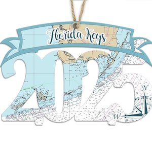 Florida Keys Custom 2025 Shaped Wood Map Ornament