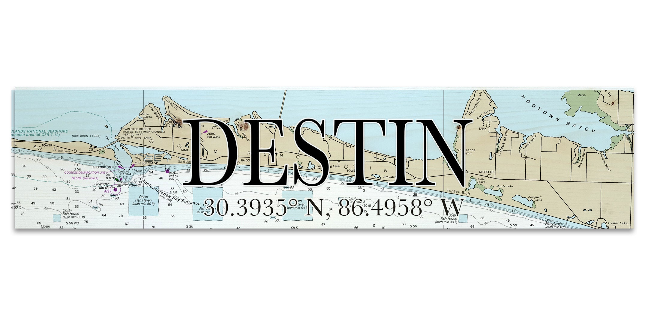 Destin Fl Wood Wall Hanging Map Etsy